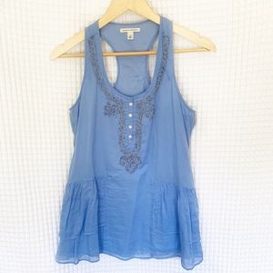 Banana Republic Embroidered Ruffle Tank top